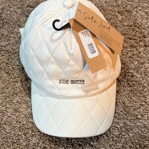Steve Madden Quilted Ivory Cap